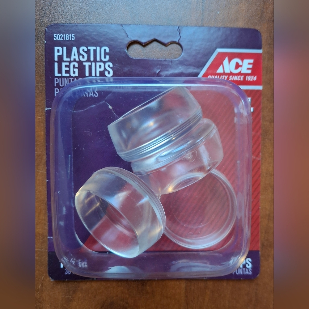 Ace Thermoplastic Ethylene Leg Tip Clear Round 1-1/4" W 4pk